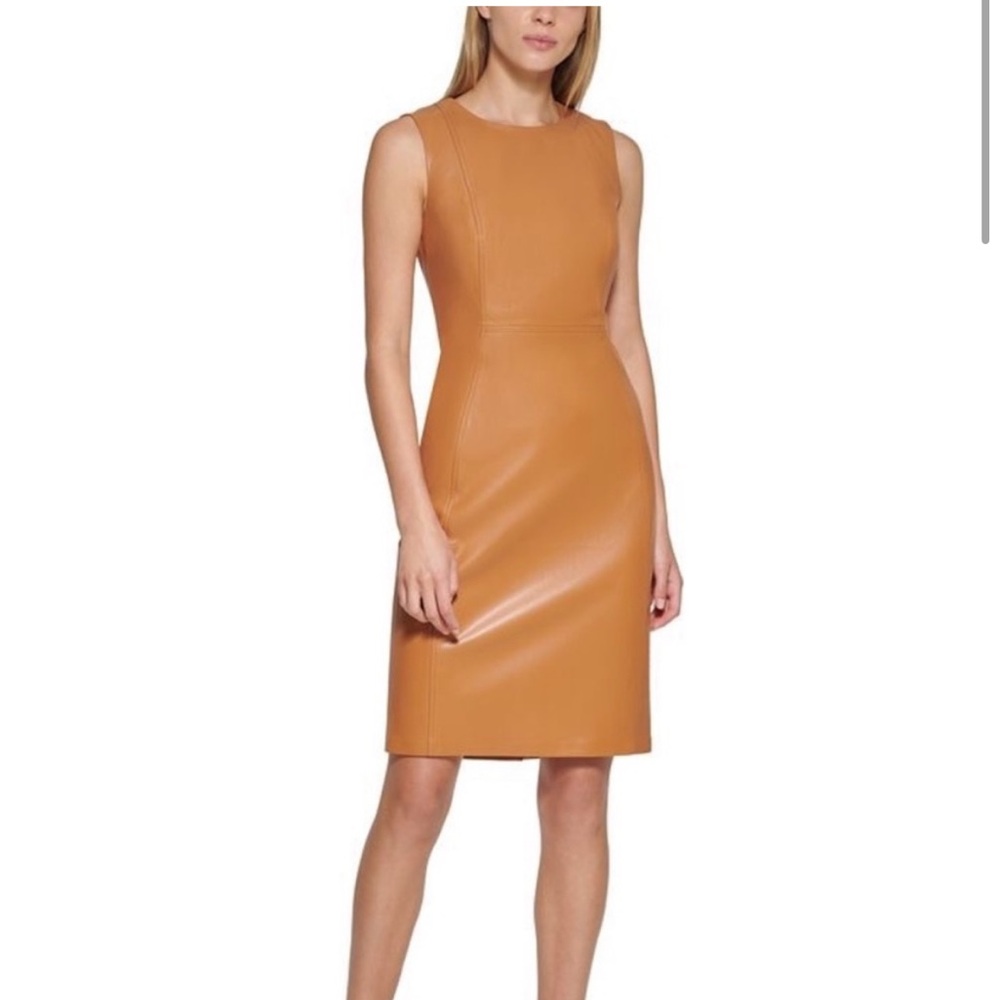 Faux-leather Calvin Klein dress. Tag still on!